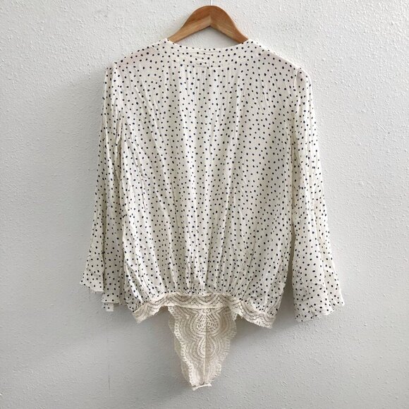 FREE PEOPLE Makin Waves Polka Dot Bodysuit Size Small - Picture 2 of 11